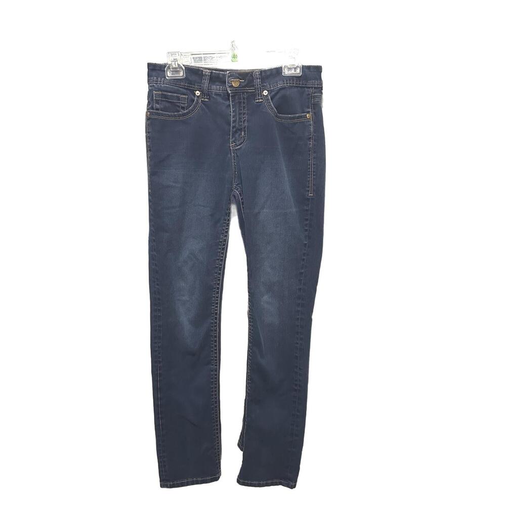 Seven7 Women's Dark Blue Slimming Straitght Denim Jeans - Size 8
